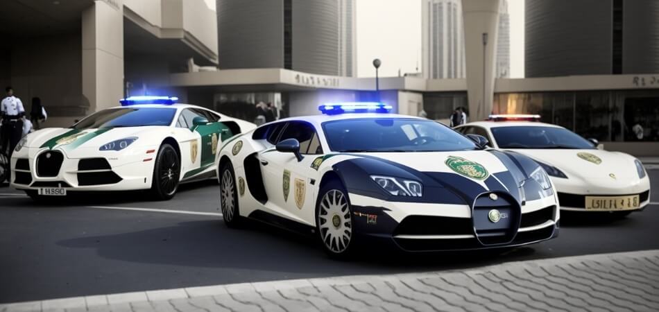 Police car collection in Dubai..